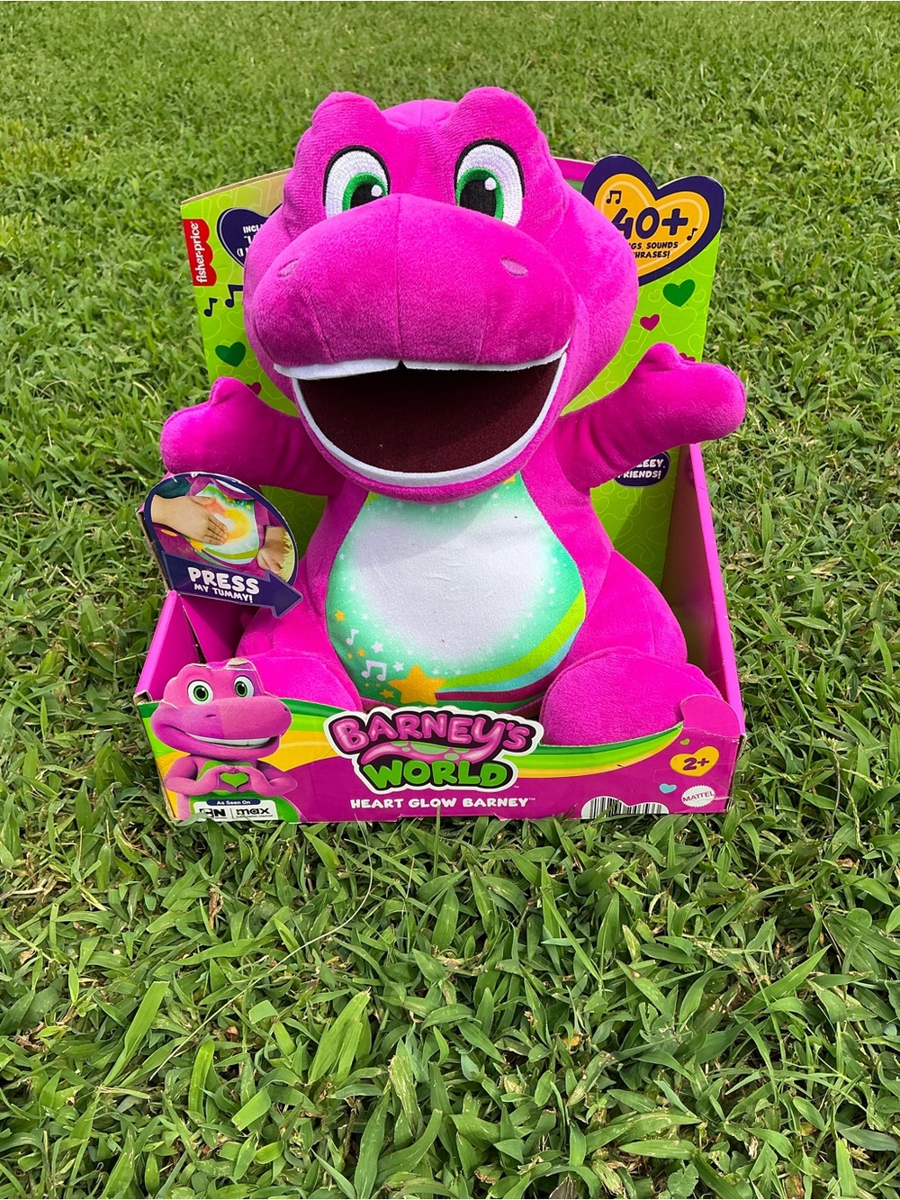 Fisher-Price Barney's World Heart Glow Plush - Bright Pink & White
